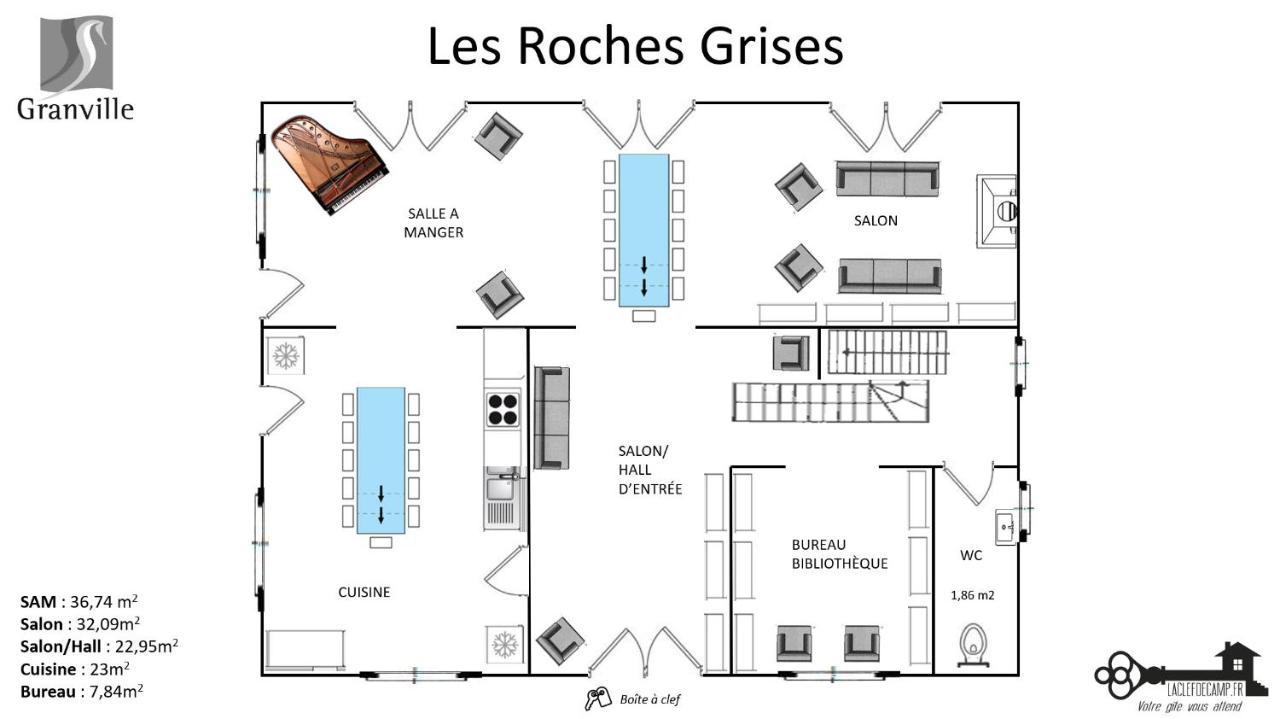 Les Roches Grises, Luxueuse Villa Face Mer, 4Etoiles, Spa Et Jardin Panoramique, Societe La Clef Decamp Granville Exterior photo